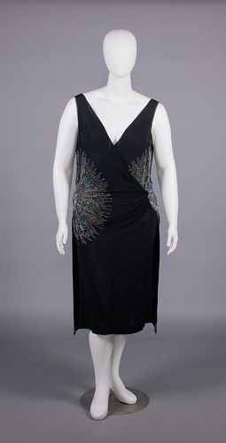 BEADED SILK CREPE EVENING DRESS, c. 1928