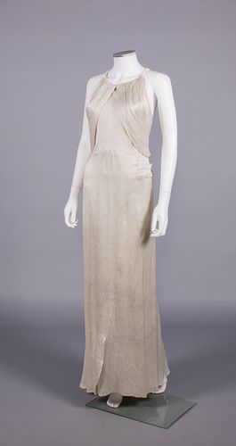LAME' NOVELTY WEAVE EVENING DRESS, LATE 1930s
