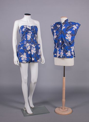 ALFRED SHAHEEN PLAYSUIT ENSEMBLE, HAWAII, 1950s