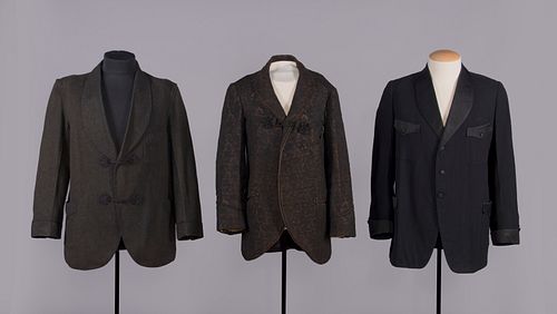 THREE SMOKING JACKETS, LATE 19TH-EARLY 20TH C