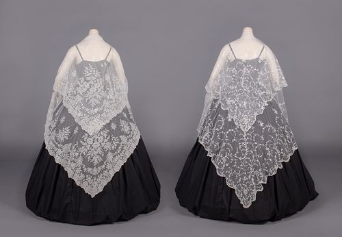 TWO LACE SHAWLS, 1850-1860s