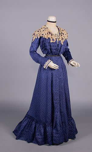 RESIST DYED & PRINTED DAY DRESS, LONDON, c. 1903