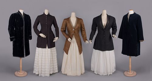 FIVE WOOL OR SILK LADIES JACKETS, BALTIMORE, 1880-1920s