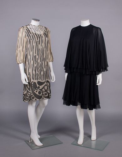 TWO GALANOS COCKTAIL DRESSES, AMERICA, 1963 & 1969-1970