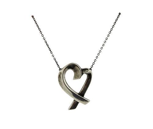 Tiffany &amp; Co Paloma Picasso Sterling Heart Pendant Necklace