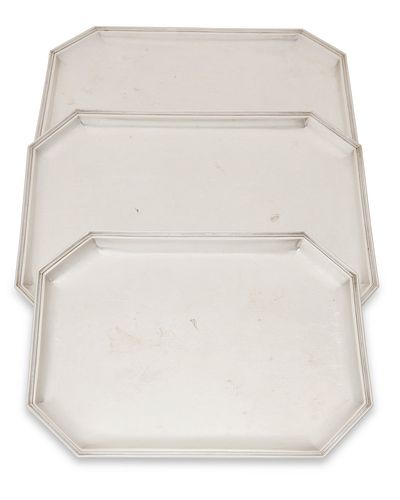 A group of Cartier sterling silver trays