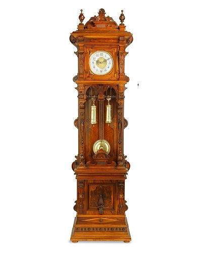 A German Renaissance Revival tall case musical clock