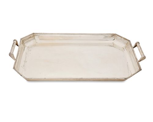 A Cartier sterling silver tea tray