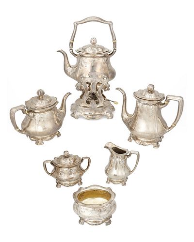 A Gorham MartelE silver tea and coffee service