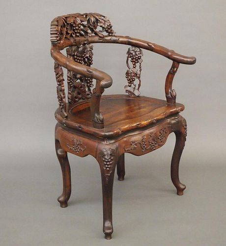 Chinese rosewood horseshoe chair