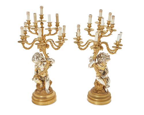 A pair of Napoleon III-style Raingo FrEres candelabra