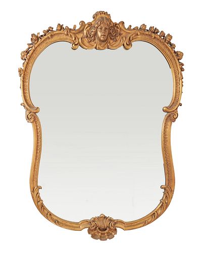 A French Rococo-style wall mirror