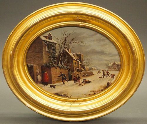 19th c Dutch winter landscape