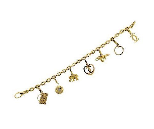 Cartier 18K Gold MOP Multi Charm Bracelet