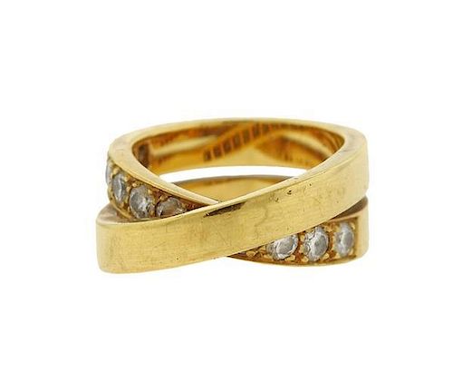 Cartier 18K Gold Diamond Nouvelle Vague Crossover Ring