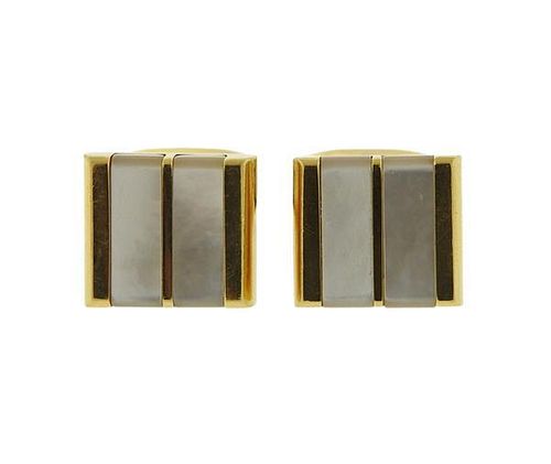 18K Gold Mother of Pearl Cufflinks