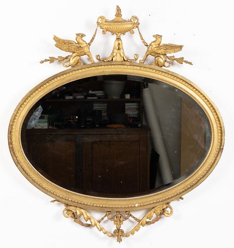 CLASSICAL STYLE GILTWOOD LOOKING GLASS / WALL MIRROR