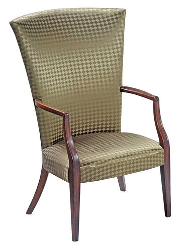 Fine American Federal Barrel Back Lolling Chair in Early Surface