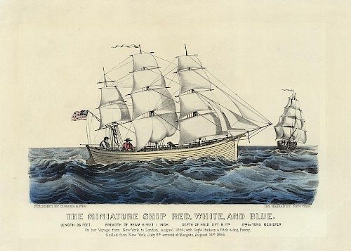 Miniature Ship - Original Small Folio Currier & Ives Lithograph