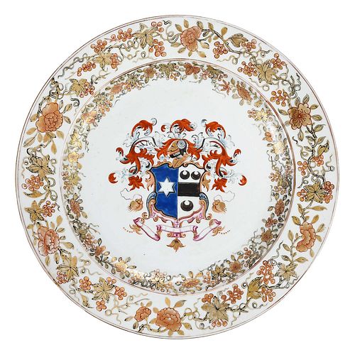 Chinese Export Porcelain Armorial Charger, Haggard and Lee