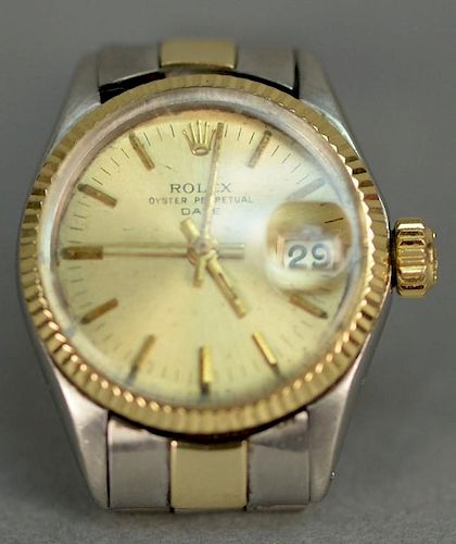 Rolex ladies wristwatch Oyster perpetual "Date" gold/stainless steel 6516, 1915488.