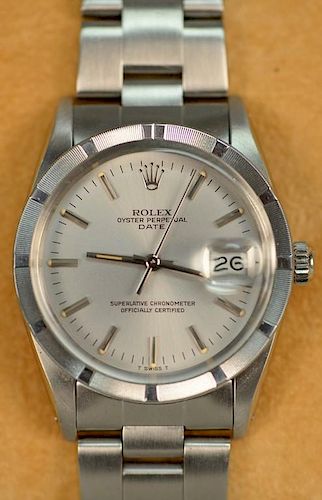 Rolex wristwatch stainless steel Oyster perpetual "Date" model 15010, sn-8247095.