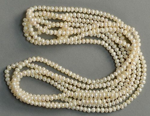 Single strand of cultured pearls.  lg. 100in.