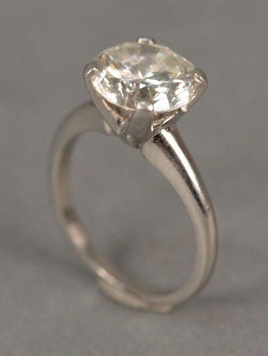 Platinum diamond ring set with center diamond 2.58 cts.