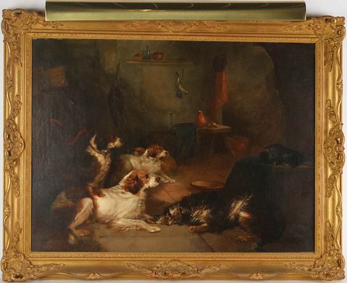 George Armfield, Oil on Canvas, Hunting Dogs