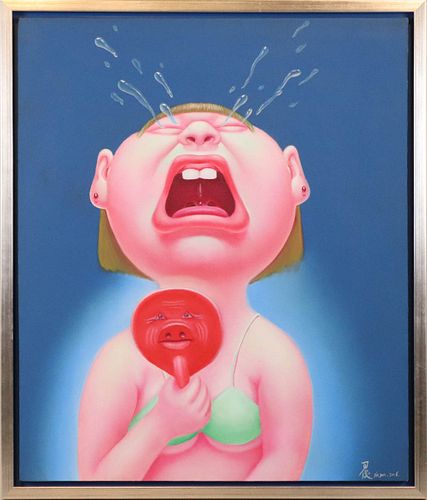 Yin Jun, Oil on Canvas, Crying Girl
