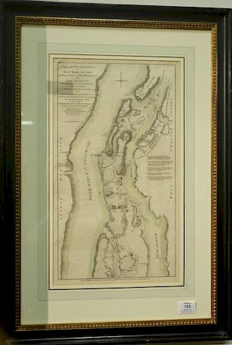 Claude Joseph Sauthier (1736-1802) William Faden (1750-1836)  hand colored engraved topographical map of the north part of Ne
