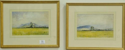 William Bunce (1840-1916) 
Three Watercolors 
Aix June 68 three landscapes 
signed 
sight sizes: 6 1/4" x 9 3/4", 5 3/4" x 6 