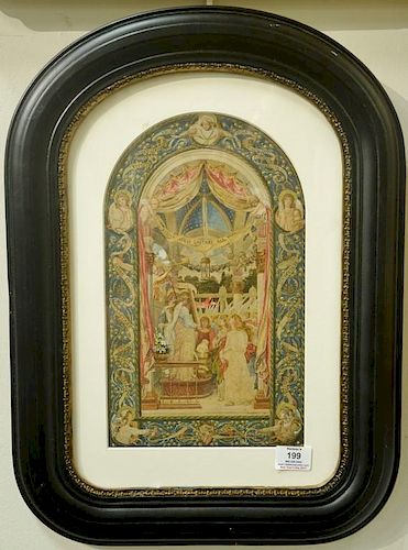 Giuseppe Catani (1866-1945) 
watercolor 
Celebration of Prosperity 
"Regina Coeli Laetare" 
"Gau de Et Laetare Virgo Maria Al