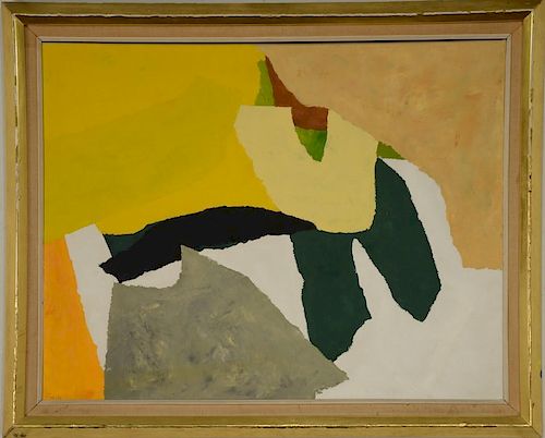 Donald Hamilton Fraser (1929-2009) 
oil on canvas 
Abstract Composition 
Landscape, yellow and white 
signed lower left: Fras