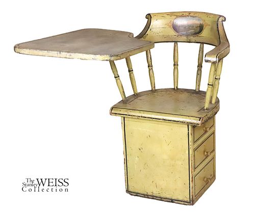 Paint-Decorated Windsor Writing Armchair
