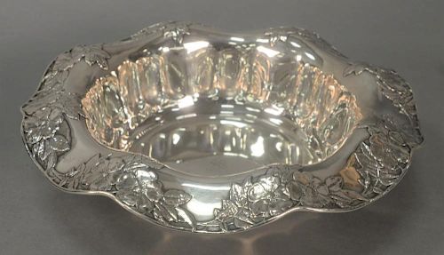 Tiffany & Co. sterling silver center bowl marked Tiffany & Co. Makers. 
ht. 2 1/2in., dia. 12in. 
28.9 t oz.