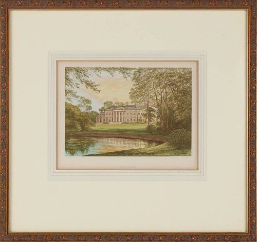 Two English Hand Colored Prints of Estates