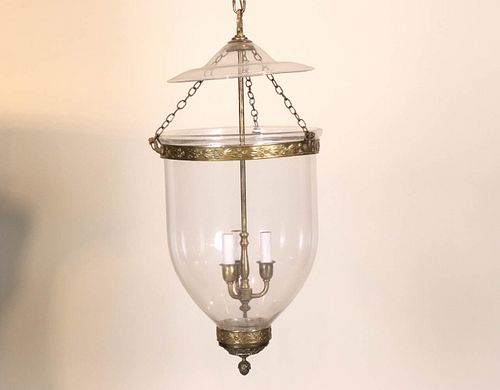 Brass and Glass Bell Jar Lantern