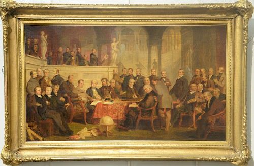 Thomas Prichard Rossiter (1818-1871)  oil on canvas  A Study for the Original "Representative Merchants of America"  Which wa