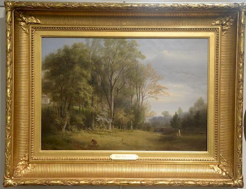 Russell Smith (1812-1896) 
oil on board 
"Rockhill Branchtown" 1844 
Russell Smith's home for thirteen years 1840-1854 
initi