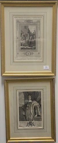 Two 18th century engravings  Baron Baltemore  engraved by Blotling  10 1/2" x 6 3/4"  and  The American General Lee  Tak...
