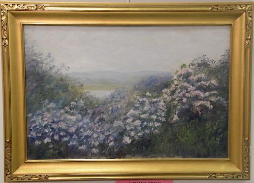 Oscar Fehrer (1872-1958) 
oil on canvas 
"Hamburg Cove Spring 1922" 
signed and titled on reverse 
(relined) 
20" x 30"