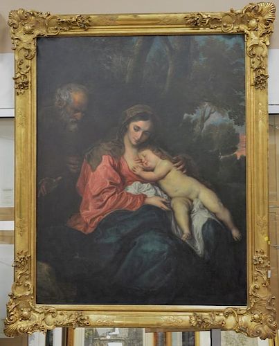 Basilio Coletti (Born 1863) 
oil on canvas 
Mother with Child 
copy of Anthony Van Dyck (1599-1641) 
signed lower left: Basil