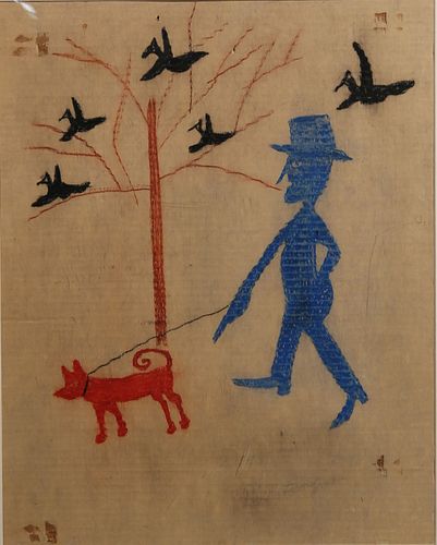 After Bill Traylor, Crayon on Paper