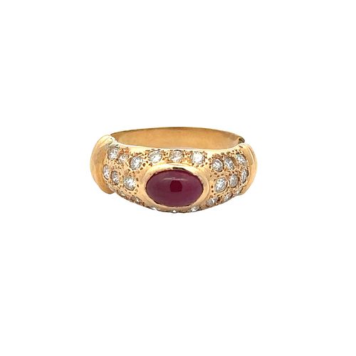 Ruby & Diamonds 18k Gold Ring