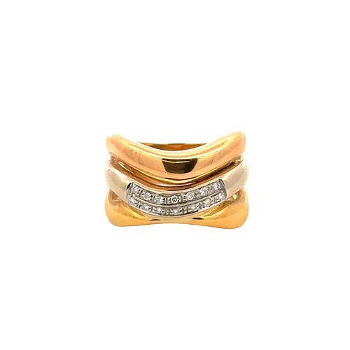 H. Stern Tritones 18k Gold Ring with Diamonds