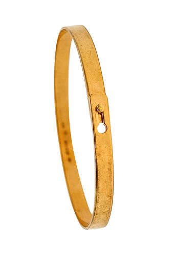 Dinh Van Paris 1980 Serrure Geometric Bangle Bracelet In 18Kt Gold