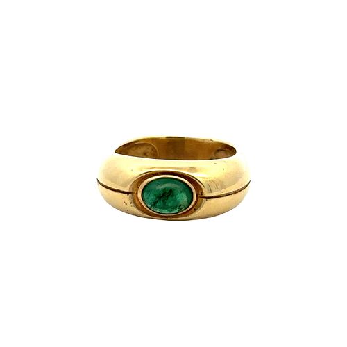 Designer 18k Gold Ring with Emerald