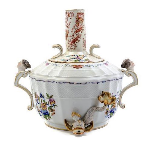 A Herend Porcelain Samovar, Height 18 inches.