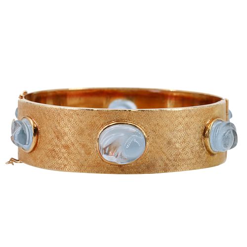 Burle Marx Aquamarine 18k Gold Cuff Bracelet